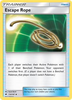 Escape Rope, Burning Shadows #114, Pokémon TCG card