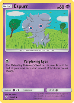 Espurr, Burning Shadows #59, Pokémon TCG card
