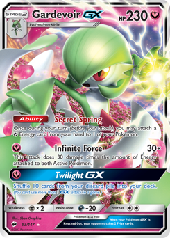 Gardevoir-GX, Burning Shadows #93, Pokémon TCG card