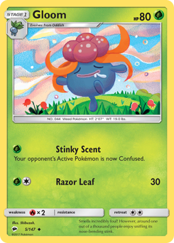 Gloom, Burning Shadows #5, Pokémon TCG card