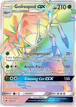 Golisopod-GX, Burning Shadows #148, Pokémon TCG card