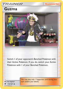 Guzma, Burning Shadows #115, Pokémon TCG card