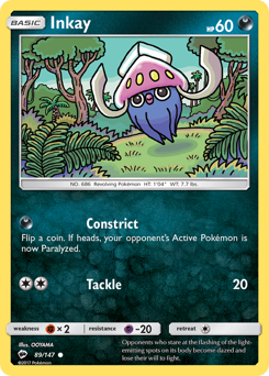 Inkay, Burning Shadows #89, Pokémon TCG card