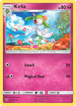 Kirlia, Burning Shadows #92, Pokémon TCG card