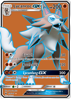Lycanroc-GX, Burning Shadows #136, Pokémon TCG card