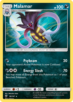Malamar, Burning Shadows #90, Pokémon TCG card