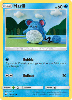 Marill, Burning Shadows #34, Pokémon TCG card