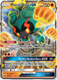 Marshadow-GX, Burning Shadows #80, Pokémon TCG card