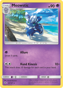 Meowstic, Burning Shadows #60, Pokémon TCG card