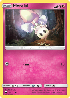 Morelull, Burning Shadows #97, Pokémon TCG card