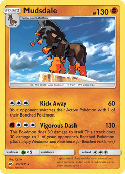 Mudsdale, Burning Shadows #78, Pokémon TCG card