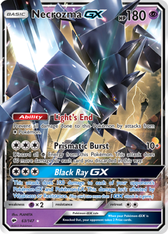 Necrozma-GX, Burning Shadows #63, Pokémon TCG card