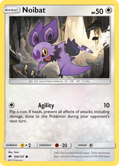 Noibat, Burning Shadows #109, Pokémon TCG card