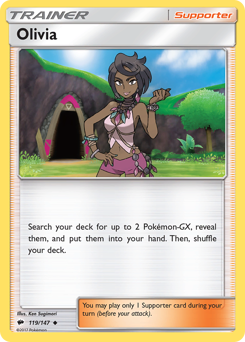 Olivia, Burning Shadows #119, Pokémon TCG card