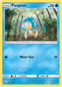 Panpour, Burning Shadows #36, Pokémon TCG card