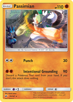 Passimian, Burning Shadows #79, Pokémon TCG card