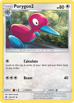 Porygon2, Burning Shadows #104, Pokémon TCG card