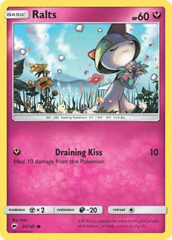 Ralts, Burning Shadows #91, Pokémon TCG card
