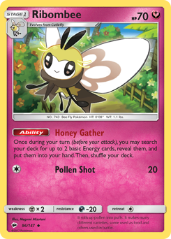 Ribombee, Burning Shadows #96, Pokémon TCG card