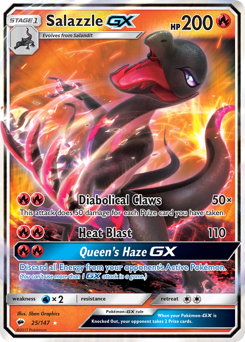 Salazzle-GX, Burning Shadows #25, Pokémon TCG card