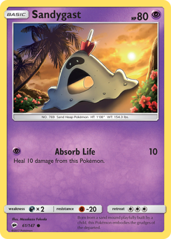 Sandygast, Burning Shadows #61, Pokémon TCG card