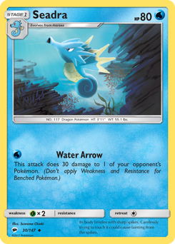 Seadra, Burning Shadows #30, Pokémon TCG card