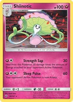 Shiinotic, Burning Shadows #98, Pokémon TCG card