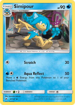 Simipour, Burning Shadows #37, Pokémon TCG card