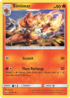 Simisear, Burning Shadows #23, Pokémon TCG card