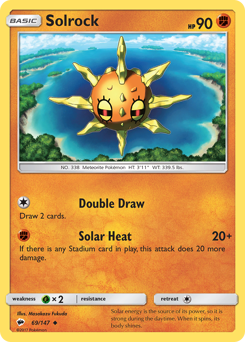 Solrock, Burning Shadows #69, Pokémon TCG card