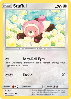 Stufful, Burning Shadows #110, Pokémon TCG card