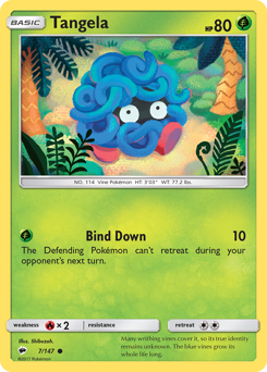Tangela, Burning Shadows #7, Pokémon TCG card