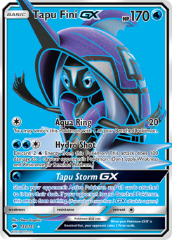 Tapu Fini-GX, Burning Shadows #133, Pokémon TCG card