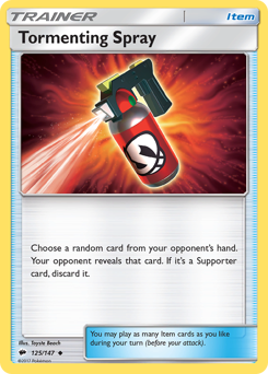 Tormenting Spray, Burning Shadows #125, Pokémon TCG card