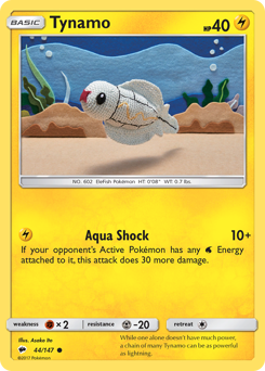 Tynamo, Burning Shadows #44, Pokémon TCG card