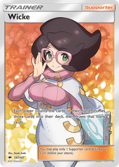 Wicke, Burning Shadows #147, Pokémon TCG card