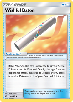 Wishful Baton, Burning Shadows #128, Pokémon TCG card