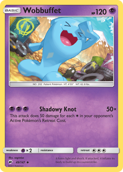 Wobbuffet, Burning Shadows #49, Pokémon TCG card