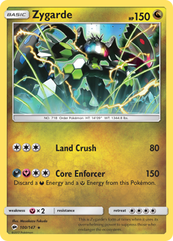 Zygarde, Burning Shadows #100, Pokémon TCG card