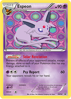 Espeon, BW Black Star Promos #BW92, Pokémon TCG card