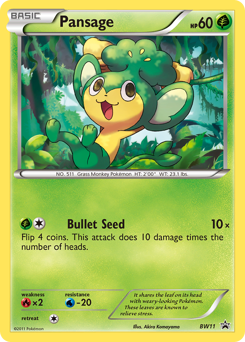 Pansage, BW Black Star Promos #BW11, Pokémon TCG card