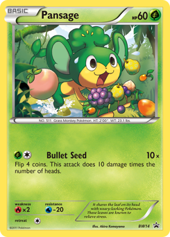 Pansage, BW Black Star Promos #BW14, Pokémon TCG card