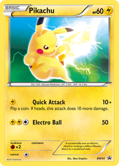 Pikachu, BW Black Star Promos #BW54, Pokémon TCG card