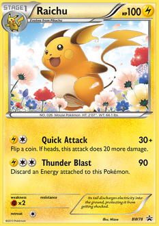 Raichu, BW Black Star Promos #BW78, Pokémon TCG card
