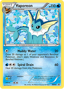 Vaporeon, BW Black Star Promos #BW89, Pokémon TCG card