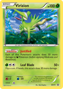 Virizion, BW Black Star Promos #BW70, Pokémon TCG card