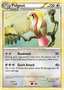 Pidgeot, Call of Legends #30, Pokémon TCG card