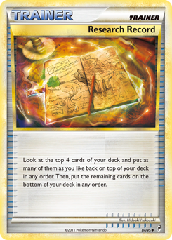 Research Record, Call of Legends #84, Pokémon TCG card