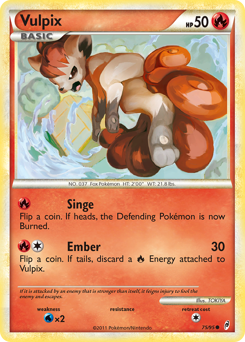 Vulpix, Call of Legends #75, Pokémon TCG card