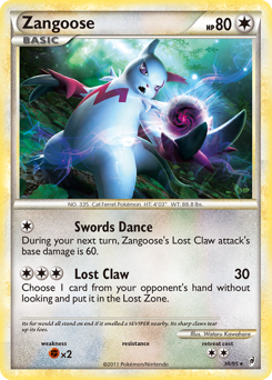 Zangoose, Call of Legends #39, Pokémon TCG card